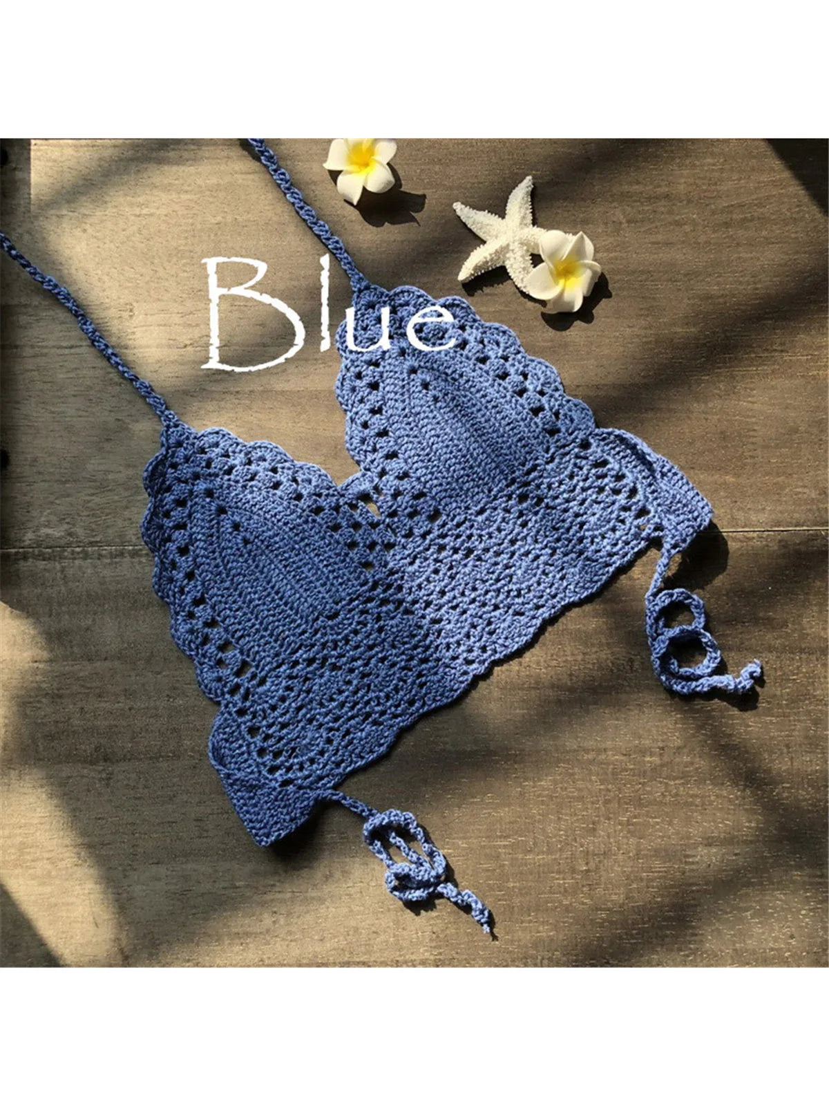 S - XL 9 Colors Crochet Knitted Bikini Top Female Swimsuit Women Swimwear Bather Bathing Suit Swim Hollow Out Beach Top V4193