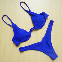 S - XL V-bar Underwired Bikini Female Swimsuit Women Swimwear Two-Piece V Shape Wire Bikini Set Bather Bathing Suit Swim V439