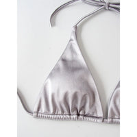 Sexy 13 Colors Halter Satin Brazilian Bikini Women Swimwear Female Swimsuit Two-Pieces Bikini Set Bather Bathing Suit Swim V4966