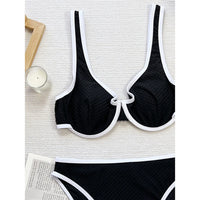 Sexy Splicing Underwired High Leg Cut Bikini Female Swimsuit Two-Pieces Bikini Set Women Swimwear Bather Bathing Suit Swim V6803