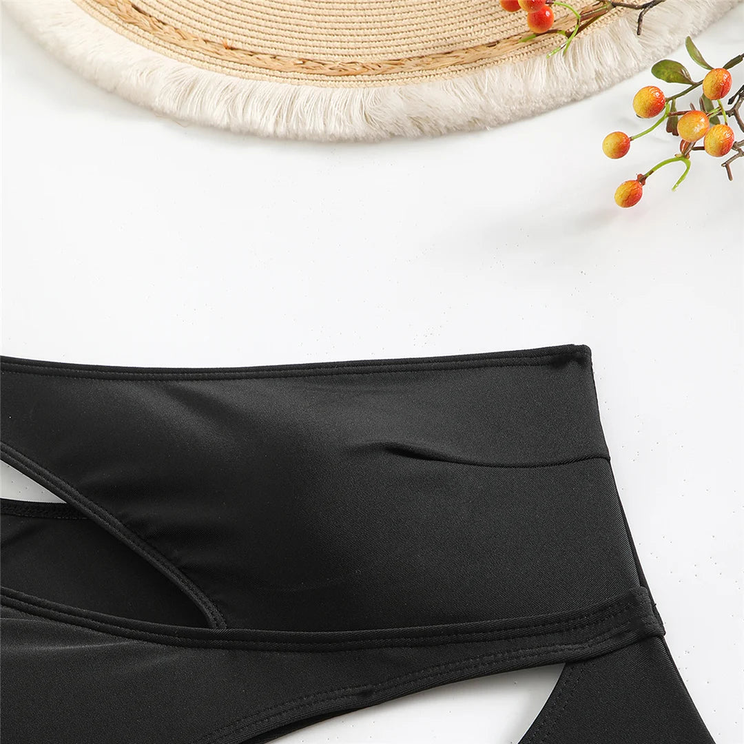 Cut Out Asymmetric One Shoulder One Piece Swimsuit Women Swimwear Female Monokini High Leg Cut Bather Bathing Suit Swim V6254