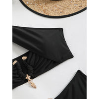 2026 Halter Cut Out High Waist Bikini Female Swimsuit Women Swimwear Two-Pieces Bikini Set Padded Bather Bathing Suit Swim V6256