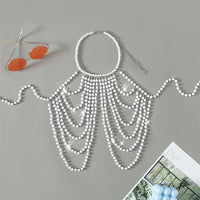 Luxury Pearls Halter See Through Bikini Top Female Swimsuit Women Swimwear Bather Bathing Suit Swim Hollow Out Beach Top V5407