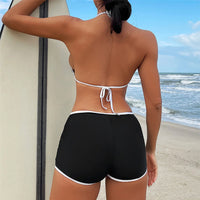 New Sexy Splicing Halter Bikini Female Swimsuit Women Swimwear Two-Pieces Bikini Set Beach Shorts Bather Bathing Suit Swim V5226