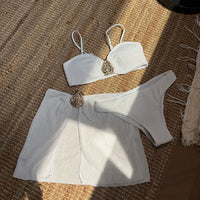 With Skirt High Leg Cut Brazilian Bikini Women Swimwear Female Swimsuit Three-pieces Bikini set Bather Bathing Suit Swim V6741