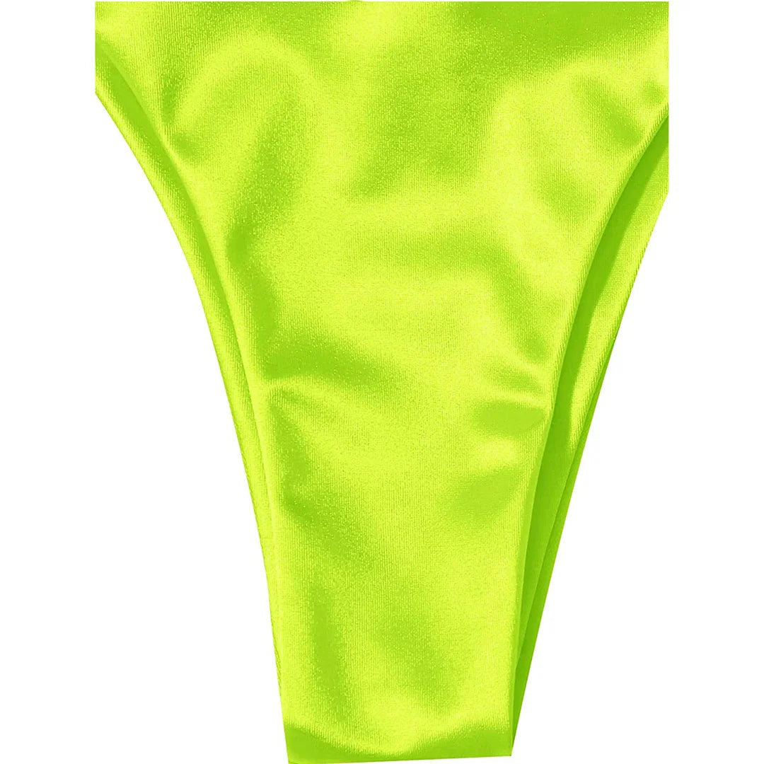 Sexy 13 Colors Halter Satin Brazilian Bikini Women Swimwear Female Swimsuit Two-Pieces Bikini Set Bather Bathing Suit Swim V4966