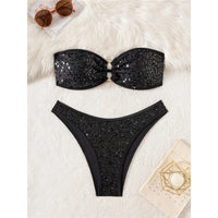 5 Colors Sequins Shiny Bling Women Swimwear Bandeau Bikini Female Swimsuit Two-Pieces Bikini Set Bather Bathing Suit Swim V7311