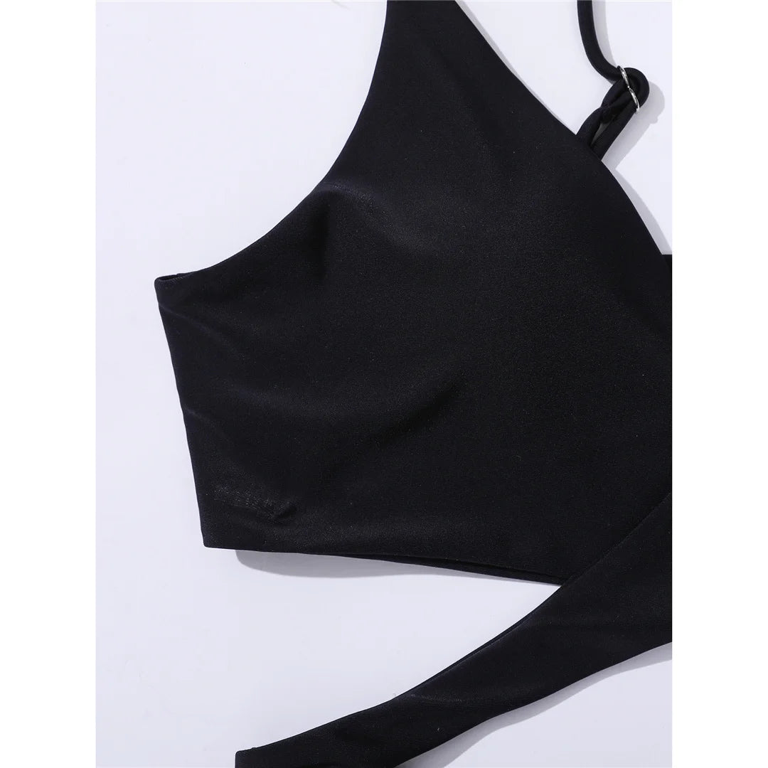 S - XL New 7 Colors V Neck High Waist Bikini Female Swimsuit Women Swimwear Two-Pieces Bikini Set Bather Bathing Suit Swim V5006