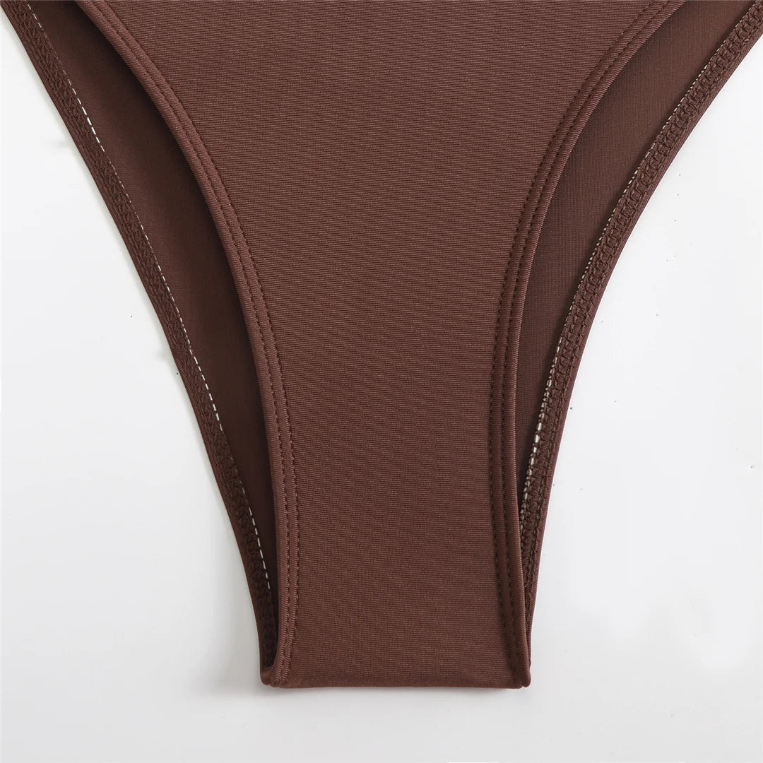 Cut Out Asymmetric One Shoulder One Piece Swimsuit Women Swimwear Female Monokini High Leg Cut Bather Bathing Suit Swim V6254