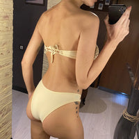 5 Colors Sequins Shiny Bling Women Swimwear Bandeau Bikini Female Swimsuit Two-Pieces Bikini Set Bather Bathing Suit Swim V7311