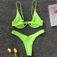 S - XL V-bar Underwired Bikini Female Swimsuit Women Swimwear Two-Piece V Shape Wire Bikini Set Bather Bathing Suit Swim V439