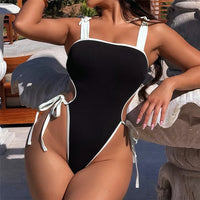 2026 Ribbed Strappy Mini Micro Thong Women Swimwear One Piece Swimsuit Female High Cut Leg Padded Bather Bathing Suit Swim V6711