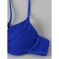 New Ribbed Underwired High Cut Bikini Swimsuit Female Swimwear Women Two-Pieces Bikini Set Thong Bather Bathing Suit Swim V2697B