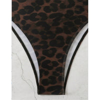 S - XL New Leopard Printed Bandeau Women Swimwear One Piece Swimsuit Female High Leg Cut Monokini Bather Bathing Suit Swim V8051