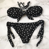 Sexy Leopard Polka Dot Knotted Brazilian Bikini Women Swimwear Female Swimsuit Two-Pieces Bikini Set Bather Bathing Suit V643