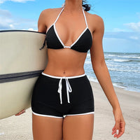 New Sexy Splicing Halter Bikini Female Swimsuit Women Swimwear Two-Pieces Bikini Set Beach Shorts Bather Bathing Suit Swim V5226