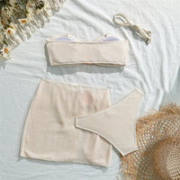 With Skirt High Leg Cut Brazilian Bikini Women Swimwear Female Swimsuit Three-pieces Bikini set Bather Bathing Suit Swim V6741