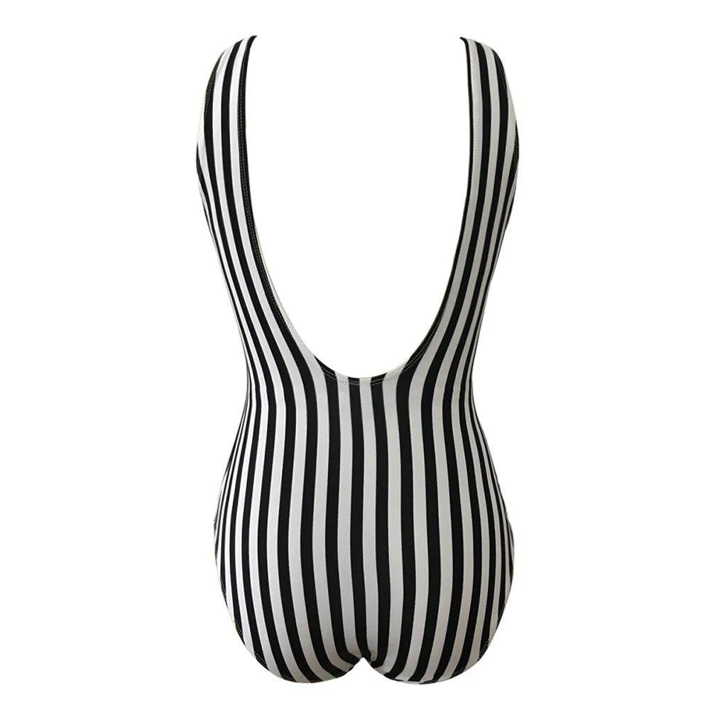 S - XL V shape Wire Striped Women Swimwear One Piece Swimsuit  Female V-bar Underwired Bather Bathing Suit Swim Monokini V472SW