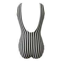 S - XL V shape Wire Striped Women Swimwear One Piece Swimsuit  Female V-bar Underwired Bather Bathing Suit Swim Monokini V472SW