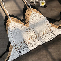 S - XL 9 Colors Crochet Knitted Bikini Top Female Swimsuit Women Swimwear Bather Bathing Suit Swim Hollow Out Beach Top V4193