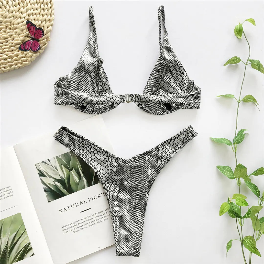S - XL V-bar Underwired Bikini Female Swimsuit Women Swimwear Two-Piece V Shape Wire Bikini Set Bather Bathing Suit Swim V439