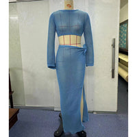 Hollow Out See Through Long Sleeve Crochet Knitted Tunic Beach Cover Up Cover-ups Beach Dress Beach Wear Beachwear Female V5991