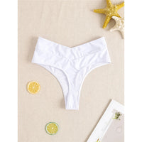 S - XL High Waist High Leg Cut Bikini Bottom Swim Brief Women Swimwear Female Bather Brazilian Tanga Panties Underwear V7095