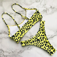 New S - XL Sexy Hot Pink Leopard Bikini Women Swimwear Female Swimsuit Two-piece Bikini set Bather Bathing Suit Swim Lady V871P