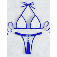 XS - L Rhinestone Extreme Mini Micro Thong Bikini Women Swimwear Female Swimsuit Two-Pieces Bikini Set Bather Bathing Suit V3384
