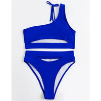 Sexy Tummy Cut out Female Swimsuit High Waist Bikini Women Swimwear Two-Pieces Bikini Set Bather Bathing Suit Swim Lady V2549