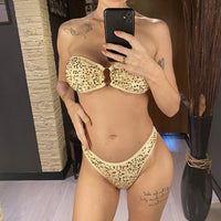5 Colors Sequins Shiny Bling Women Swimwear Bandeau Bikini Female Swimsuit Two-Pieces Bikini Set Bather Bathing Suit Swim V7311