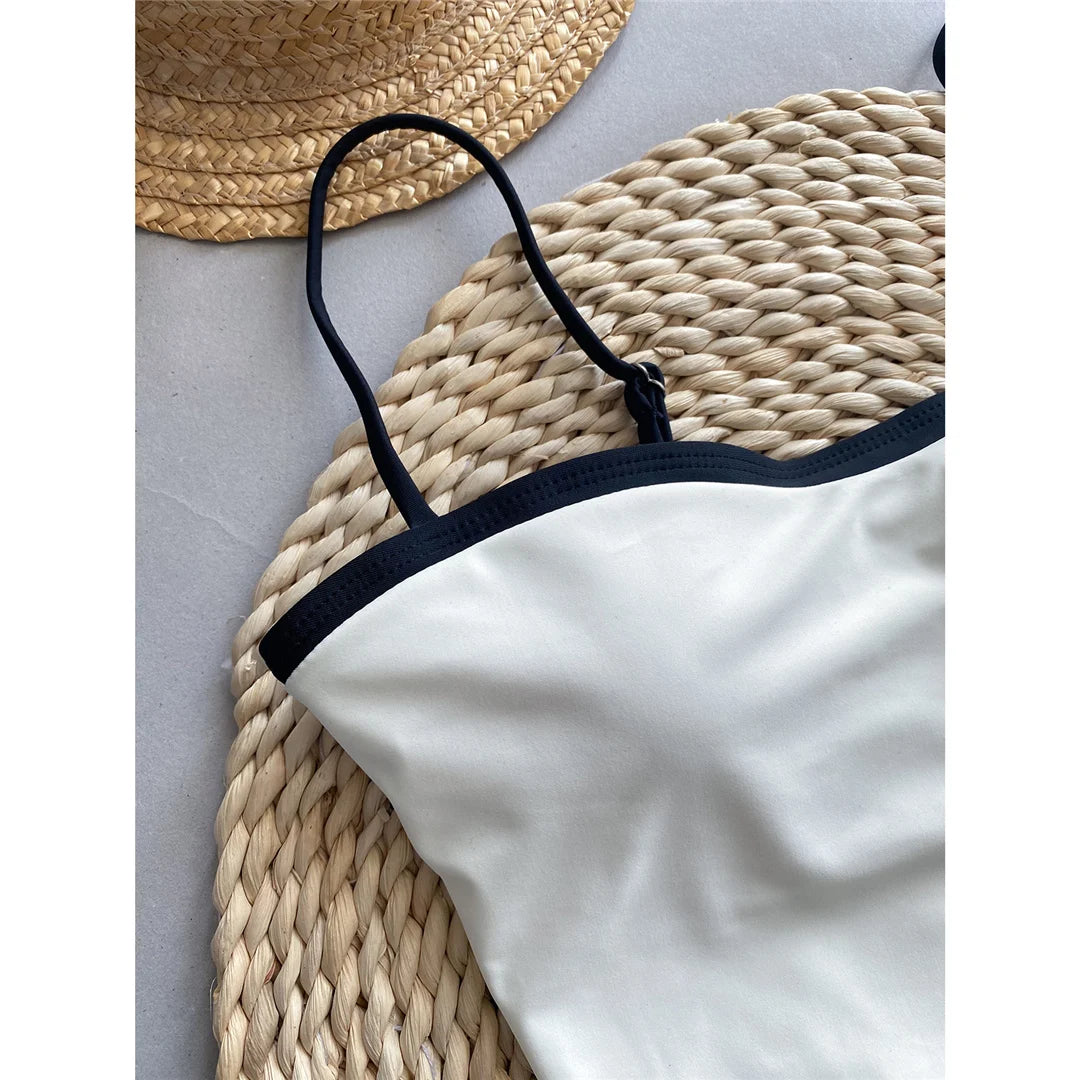 2026 Sexy Color Block Splicing High Leg Cut Full Back Women Swimwear One Piece Swimsuit Female Bather Bathing Suit Swim V5622