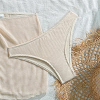 With Skirt High Leg Cut Brazilian Bikini Women Swimwear Female Swimsuit Three-pieces Bikini set Bather Bathing Suit Swim V6741
