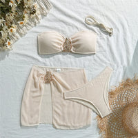With Skirt High Leg Cut Brazilian Bikini Women Swimwear Female Swimsuit Three-pieces Bikini set Bather Bathing Suit Swim V6741