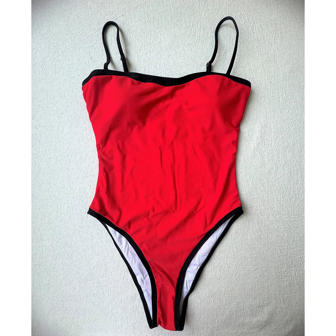 2026 Sexy Color Block Splicing High Leg Cut Full Back Women Swimwear One Piece Swimsuit Female Bather Bathing Suit Swim V5622