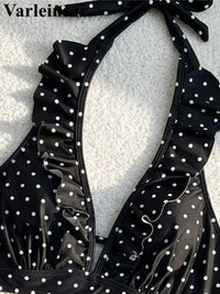S - XL Polka Dot V Neck High Waist Bikini Female Swimsuit Women Swimwear Two-Pieces Bikini Set Bather Bathing Suit Swim V8111