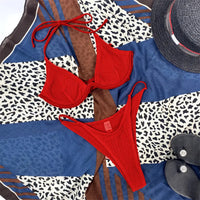 Sexy V-bar Underwired Bikini Women Swimwear Female Swimsuit Two-piece Bikini set V shape High Cut Bather Bathing Suit Swim V2885