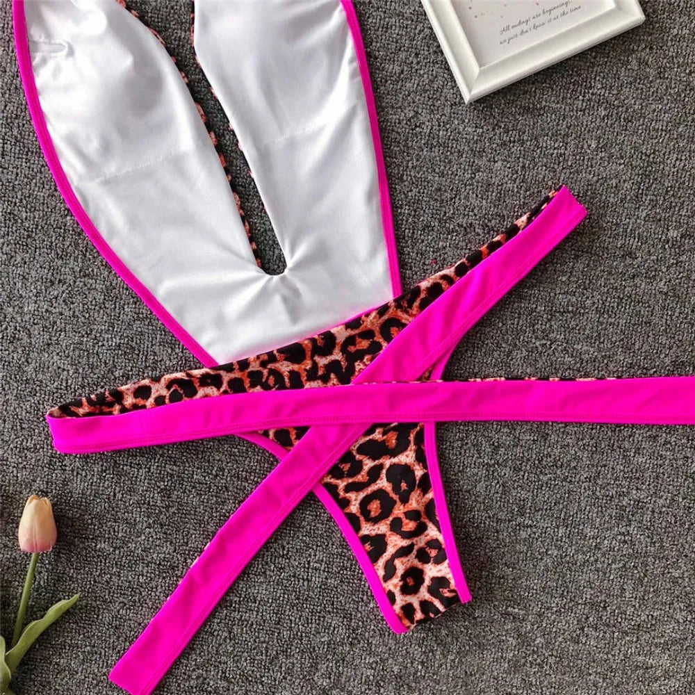 2026 Neon Green Women Swimwear High Cut Backless One Piece Swimsuit Female Bather Sexy Halter Bathing Suit Swim Monokini V1336G