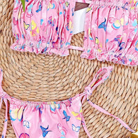 Sexy Leopard Bandeau Brazilian Bikini Swimsuit Female Swimwear Women Two-Pieces Bikini Set Pleated Bather Bathing Suit V1242L