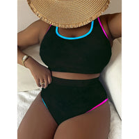 0XL - 4XL New Tie Dye Bikini Large Size Swimwear Plus Size Women Swimsuit Female Two-Pieces Bikini Set Bather Bathing Suit V5948
