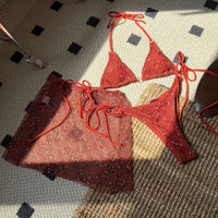 3PCS With Hollow Out Skirt Halter Bikini Female Swimsuit Women Swimwear Three-Pieces Bikini Set Bather Bathing Suit Swim V6451