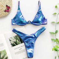 S - XL V-bar Underwired Bikini Female Swimsuit Women Swimwear Two-Piece V Shape Wire Bikini Set Bather Bathing Suit Swim V439