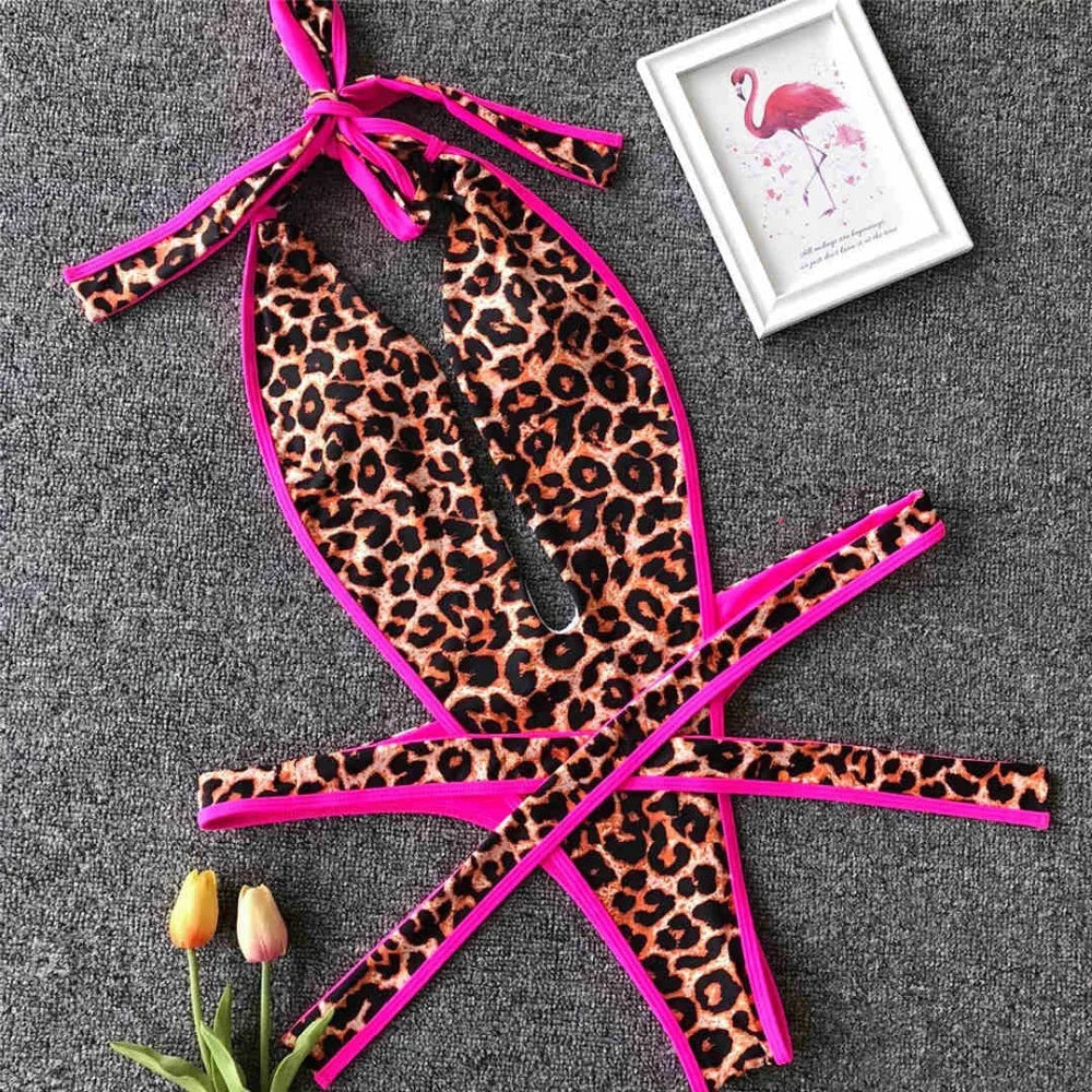 2026 Neon Green Women Swimwear High Cut Backless One Piece Swimsuit Female Bather Sexy Halter Bathing Suit Swim Monokini V1336G
