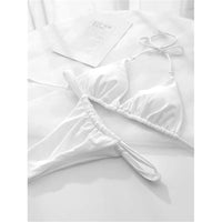 Sexy Wrinkled High Cut Thong Bikini Women Swimwear Female Swimsuit Two-Pieces Bikini Set Bather Bathing Suit Swim Lady V4010C