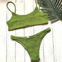 Sexy Wrinkled Butterfly Printed Bikini Female Swimsuit Women Swimwear Two-Pieces Bikini Set Bather Bathing Suit Swim Lady V713