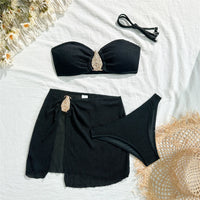 With Skirt High Leg Cut Brazilian Bikini Women Swimwear Female Swimsuit Three-pieces Bikini set Bather Bathing Suit Swim V6741