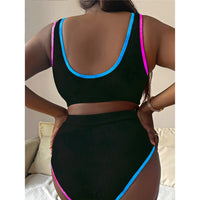 0XL - 4XL New Tie Dye Bikini Large Size Swimwear Plus Size Women Swimsuit Female Two-Pieces Bikini Set Bather Bathing Suit V5948