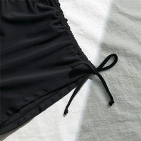 Wrinkled Knotted Shorts High Waist Bikini Female Swimsuit Women Swimwear Two-Pieces Bikini Set Bather Bathing Suit Swim V6197
