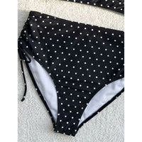 S - XL Polka Dot V Neck High Waist Bikini Female Swimsuit Women Swimwear Two-Pieces Bikini Set Bather Bathing Suit Swim V8111