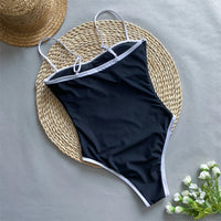 2026 Sexy Color Block Splicing High Leg Cut Full Back Women Swimwear One Piece Swimsuit Female Bather Bathing Suit Swim V5622